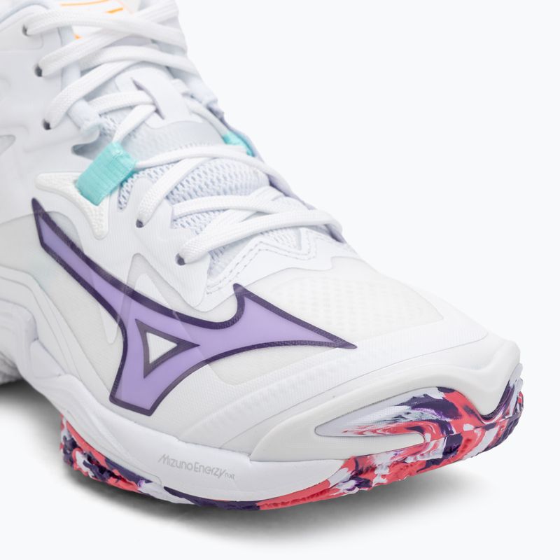 Scarpe da pallavolo donna Mizuno Wave Lightning Z8 Mid bianche/viola indaco/camelliaros 7