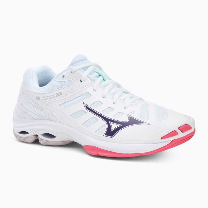 Scarpe da pallavolo Mizuno Wave Voltage 2 bianco/viola indaco/rosa camelia