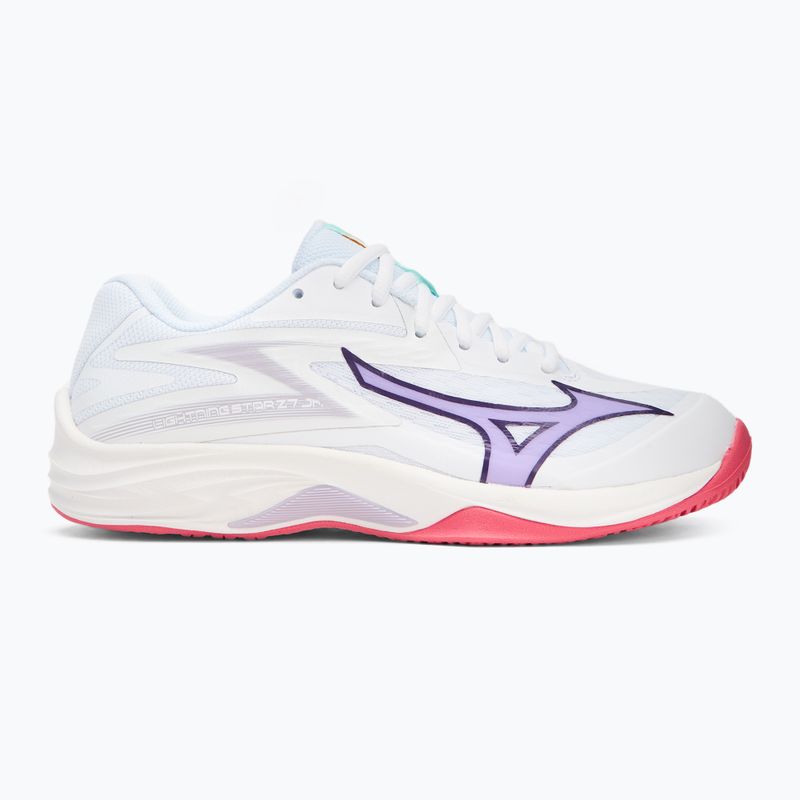 Scarpe da pallavolo per bambini Mizuno Lightning Star Z7 bianco/violetto indaco/rosa camelia 2