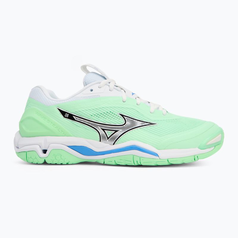 Mizuno Wave Stealth 6 scarpe neo menta/nero/blu di frontiera 2