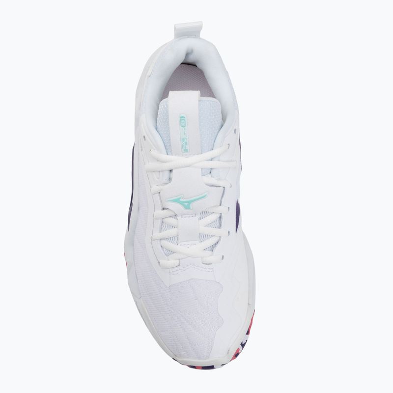 Scarpe da pallamano Mizuno Wav Stealth Neo 2 white/violet indigo/camellia rose 5