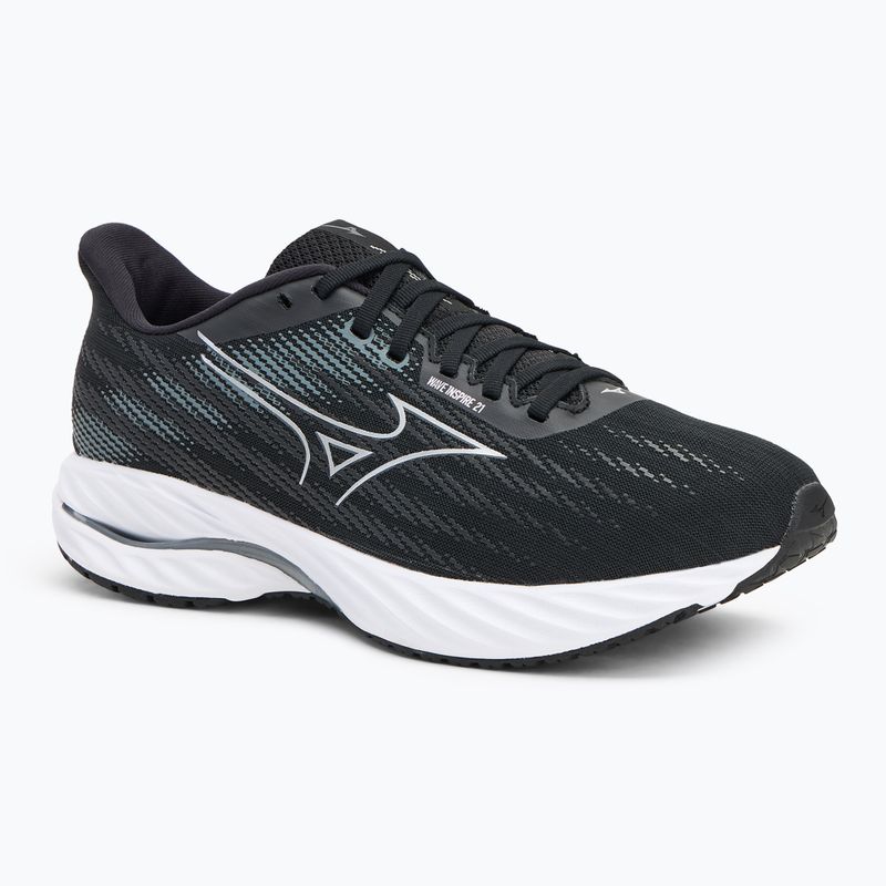 Scarpe da corsa da uomo Mizuno Wave Inspire 21 nero/argento/grigio metallico