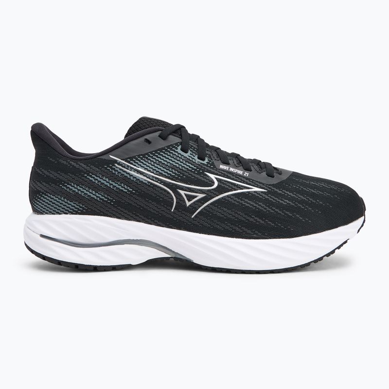 Scarpe da corsa da uomo Mizuno Wave Inspire 21 nero/argento/grigio metallico 2