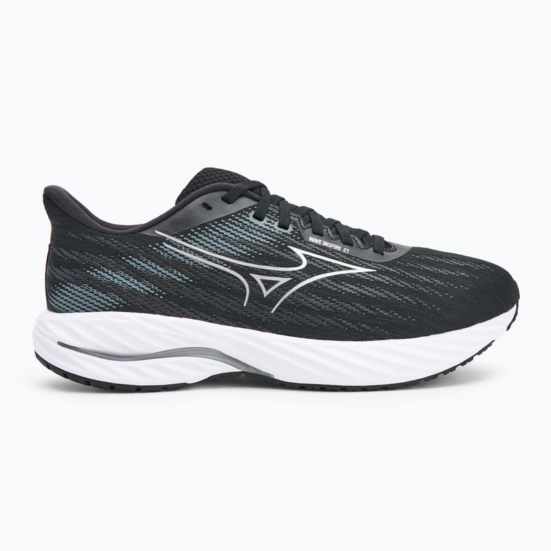 Scarpe da corsa da uomo Mizuno Wave Inspire 21 2E nero/argento/grigio metallizzato 2