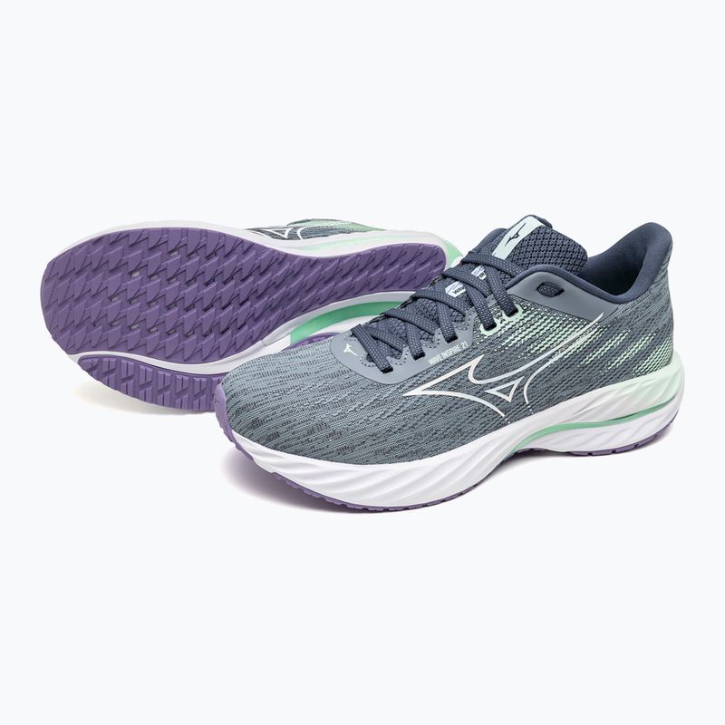 Scarpe da corsa da donna Mizuno Wave Inspire 21 tradewinds/white/neo mint 9