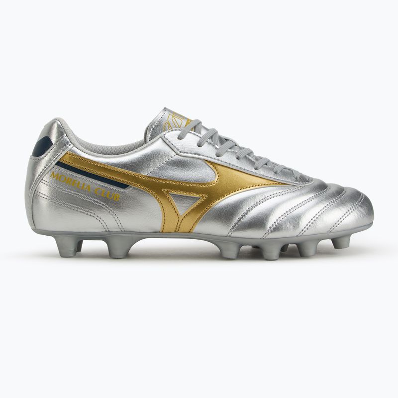 Scarpe da calcio Mizuno Morelia II Club Md galaxy argento/oro/oro da uomo 2