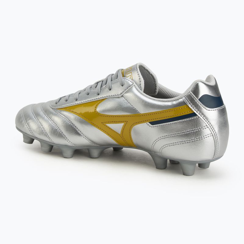 Scarpe da calcio Mizuno Morelia II Club Md galaxy argento/oro/oro da uomo 3