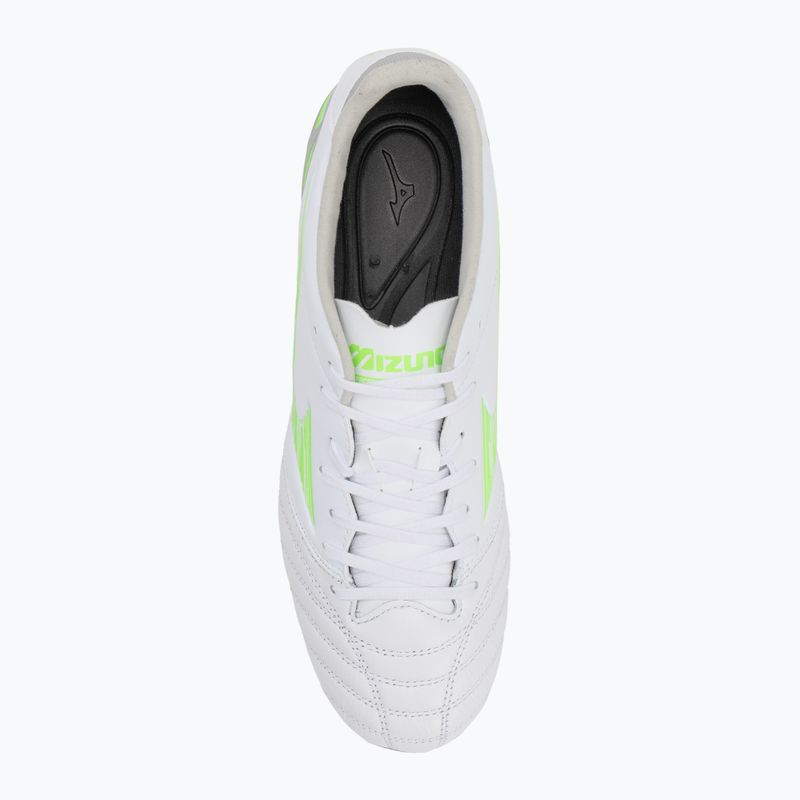 Scarpe da calcio uomo Mizuno Morelia Neo IV Pro Md bianco/verde neon/grigio freddo 3c 5