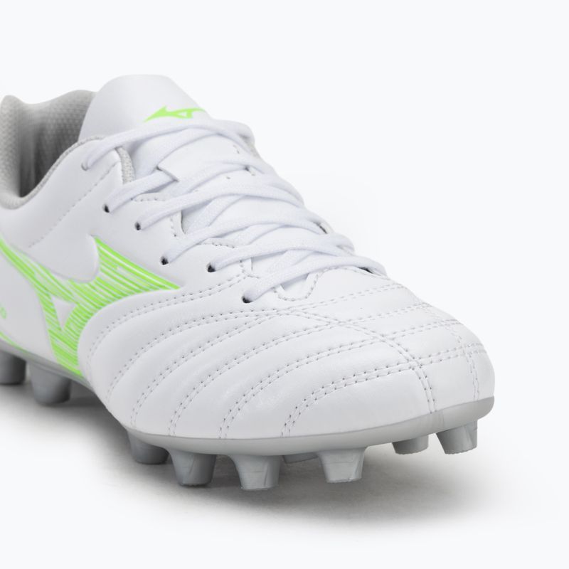 Scarpe da calcio per bambini Mizuno Monarcida Neo III Select Jr Md bianco/verde neon 7