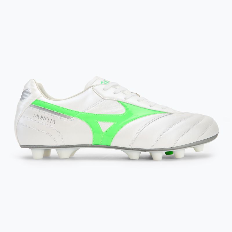 Mizuno Morelia II Elite Md bianco/neon green/galaxy silver scarpe da calcio uomo 2