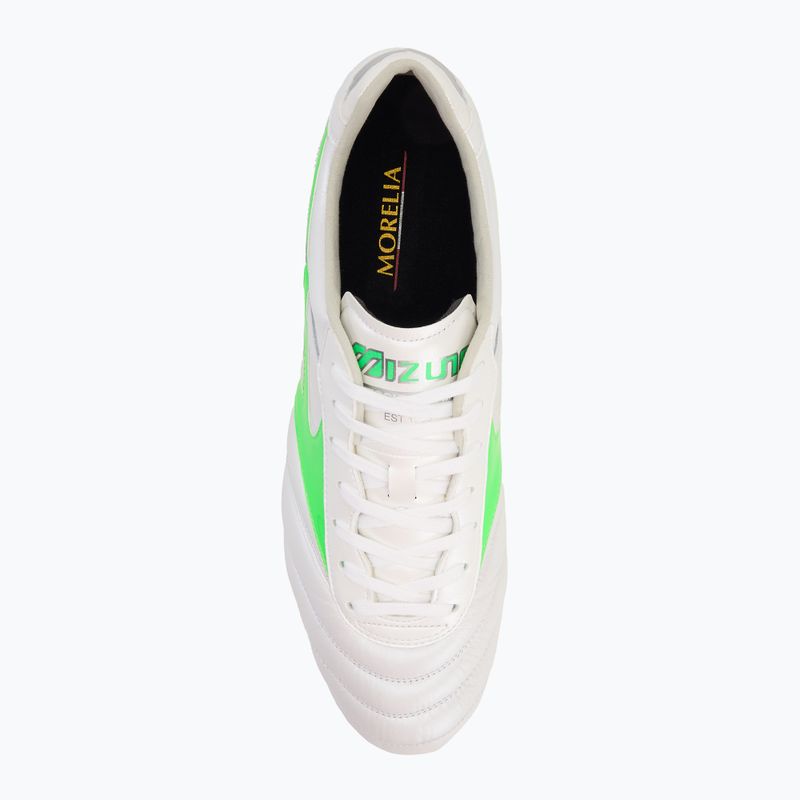 Mizuno Morelia II Elite Md bianco/neon green/galaxy silver scarpe da calcio uomo 5