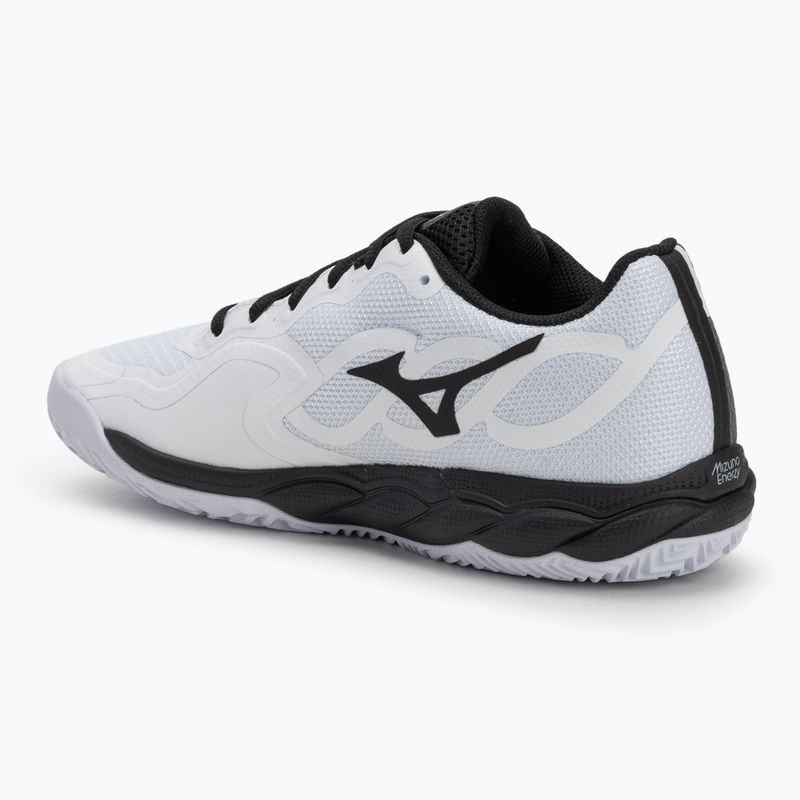 Scarpe da tennis da uomo Mizuno Wave Enforce Court CC bianco/nero/ferrovia 3