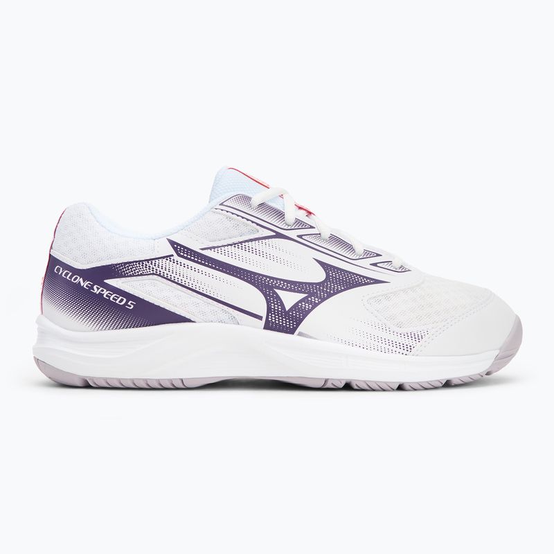 Mizuno Cyclone Speed 5 scarpe da pallavolo bianco/viola indaco/rosa camelia 2