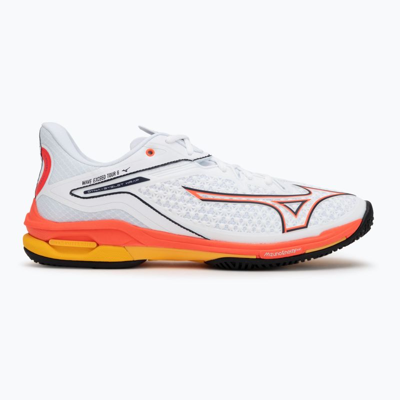 Scarpe da tennis uomo Mizuno Wave Exceed Tour 6 AC white/fiery coral 2/citrus 2