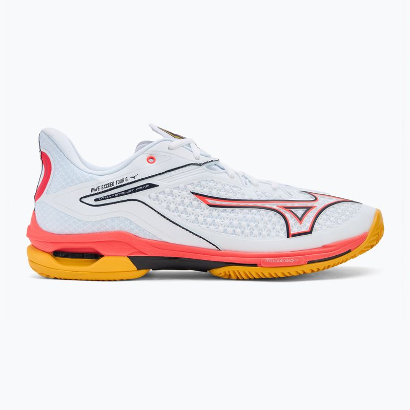 Mizuno Wave Exceed Tour 6 CC scarpe da tennis bianco/blu baritono/corallo 2 2
