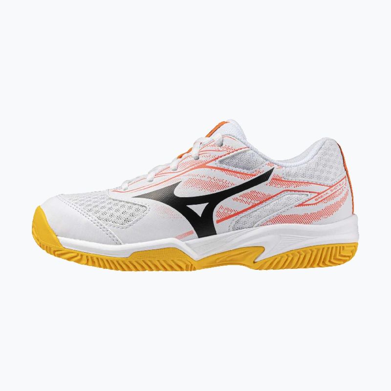 Scarpe da tennis per bambini Mizuno Break Shot 5 Jr CC bianco/calipso coral/citrus 8