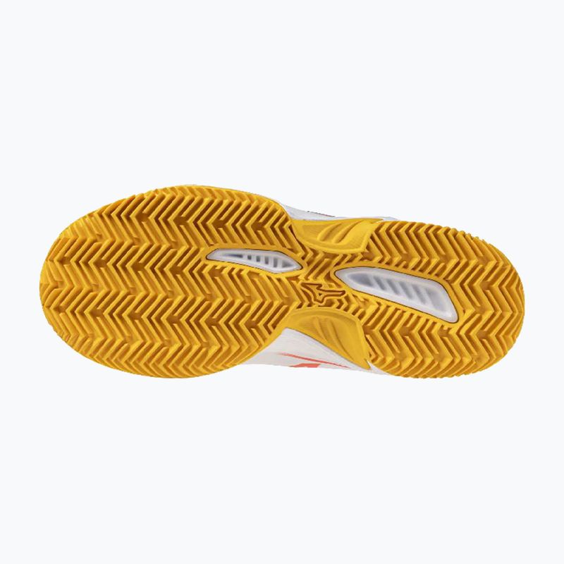 Scarpe da tennis per bambini Mizuno Break Shot 5 Jr CC bianco/calipso coral/citrus 9