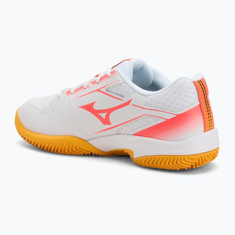Scarpe da tennis per bambini Mizuno Break Shot 5 Jr CC bianco/calipso coral/citrus 3