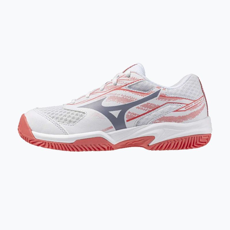 Scarpe da tennis per bambini Mizuno Break Shot 5 Jr CC bianco/blu granito/calipso coral 8