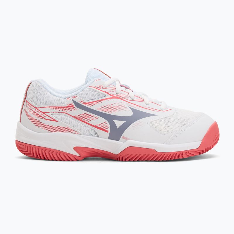 Scarpe da tennis per bambini Mizuno Break Shot 5 Jr CC bianco/blu granito/calipso coral 2