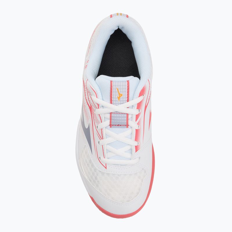 Scarpe da tennis per bambini Mizuno Break Shot 5 Jr CC bianco/blu granito/calipso coral 5