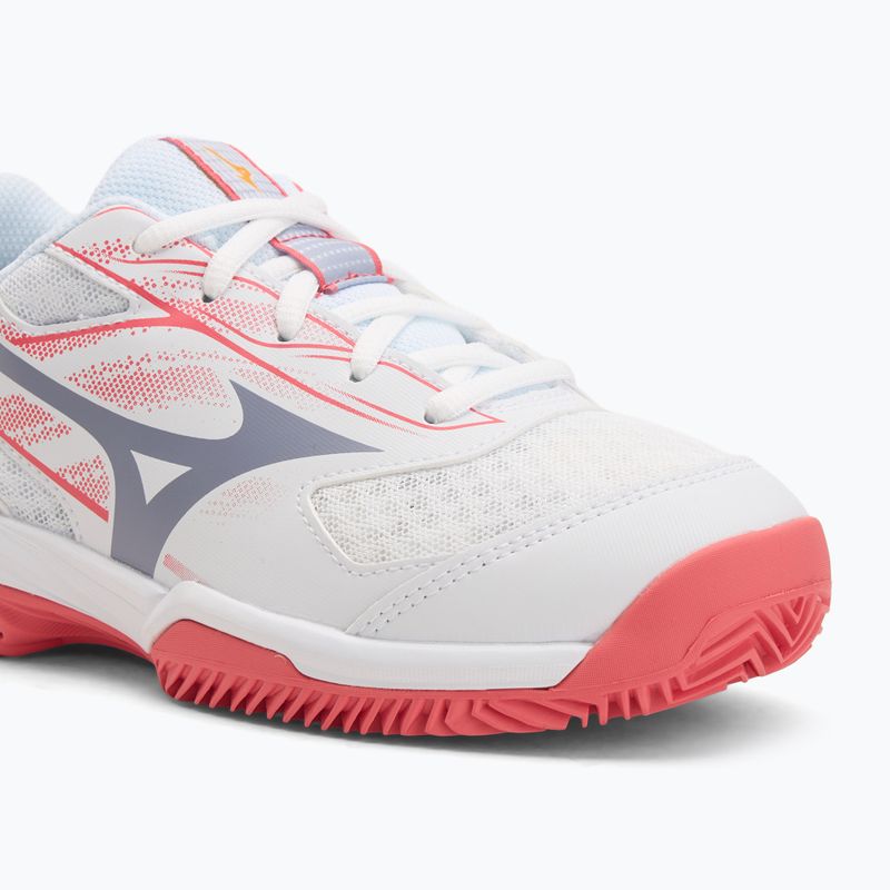 Scarpe da tennis per bambini Mizuno Break Shot 5 Jr CC bianco/blu granito/calipso coral 7