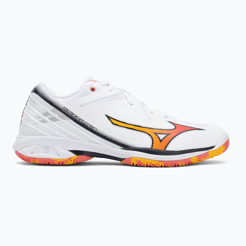 Mizuno Wave Claw 3 scarpa da badminton bianco/citrus/calypso coral 2