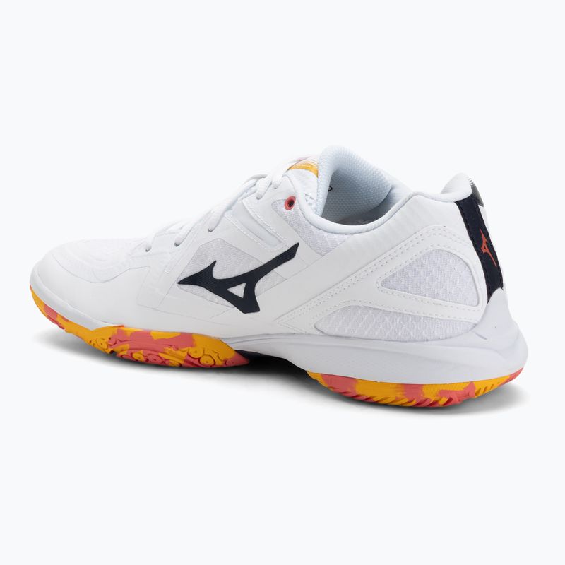 Mizuno Wave Claw 3 scarpa da badminton bianco/citrus/calypso coral 3