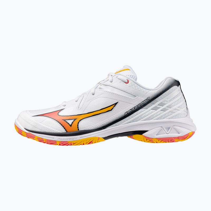 Mizuno Wave Claw 3 scarpa da badminton bianco/citrus/calypso coral 8