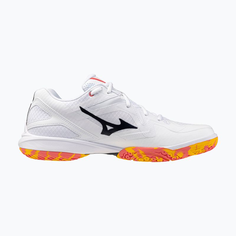 Mizuno Wave Claw 3 scarpa da badminton bianco/citrus/calypso coral 9