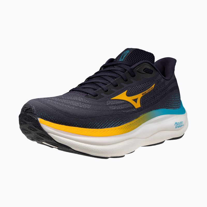 Scarpe da corsa da uomo Mizuno Wave Sky 9 blu baritono/agrumi/capri breeze 10