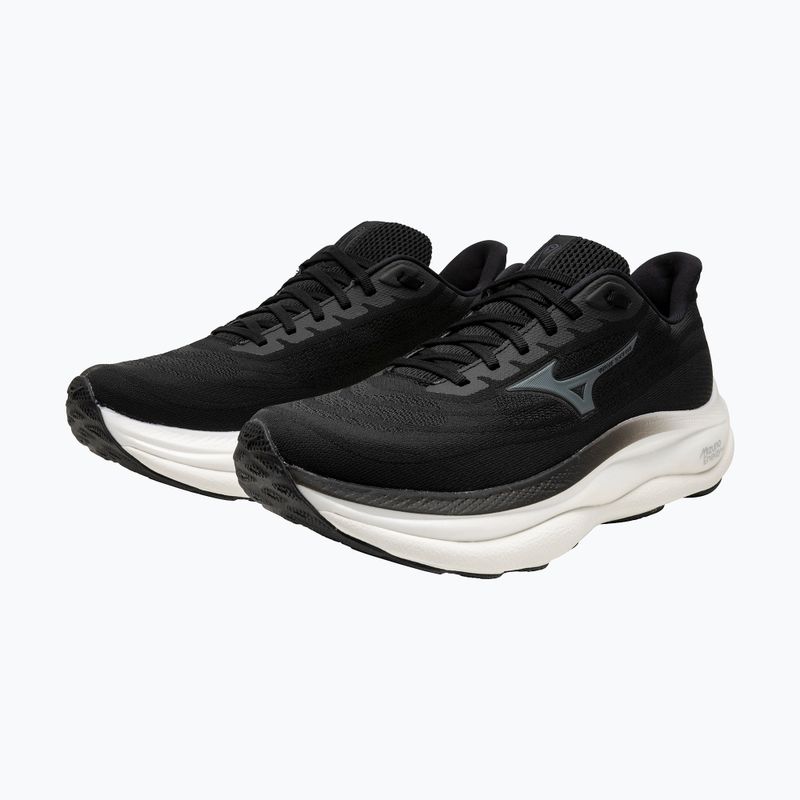 Scarpe da corsa da uomo Mizuno Wave Sky 9 nero/grigio metallizzato/sabbia nera 8