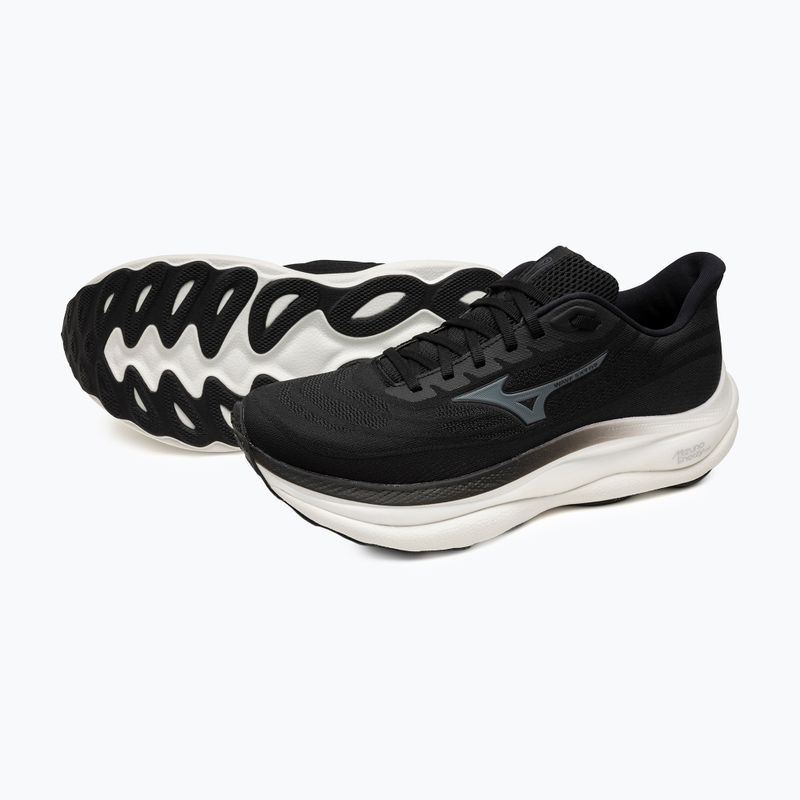 Scarpe da corsa da uomo Mizuno Wave Sky 9 nero/grigio metallizzato/sabbia nera 9
