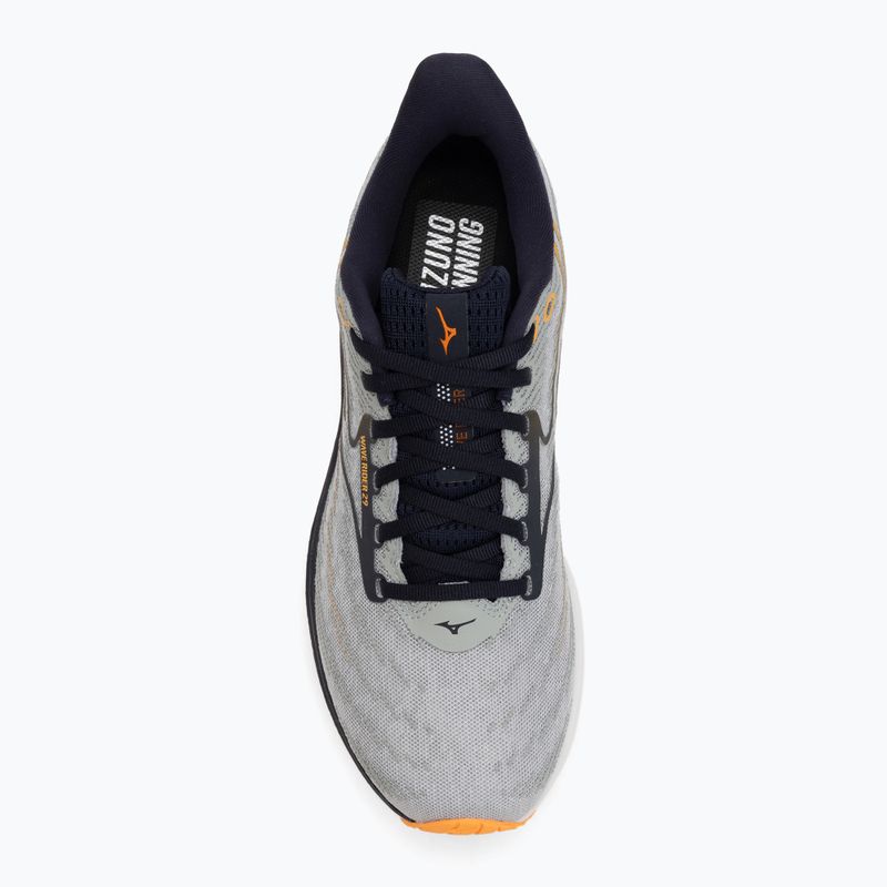 Scarpe da corsa da uomo Mizuno Wave Rider 29 harbor mist/blu baritone/arancione 5