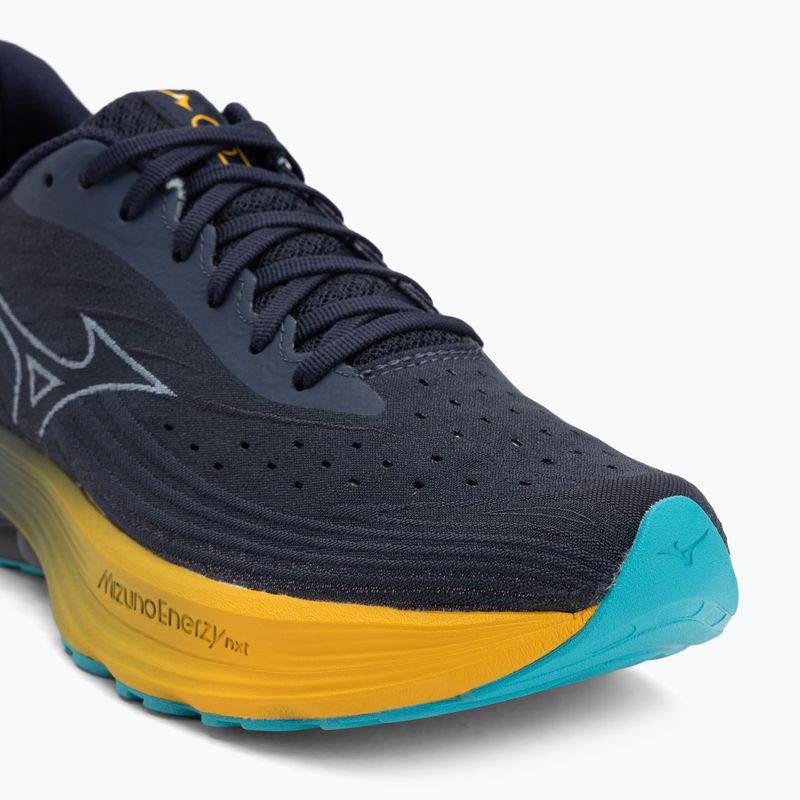 Scarpe da corsa da uomo Mizuno Wave Skyrise 6 odissea grigio/blu islandese/citrus 7
