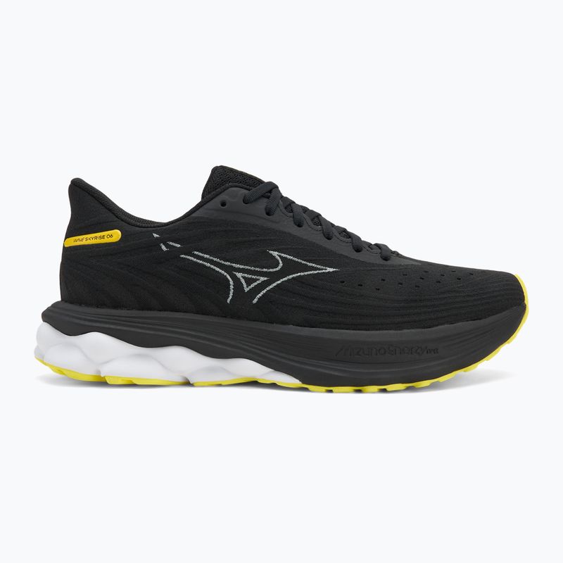 Scarpe da corsa da uomo Mizuno Wave Skyrise 6 nero/nebbia marina/limone tonico 2