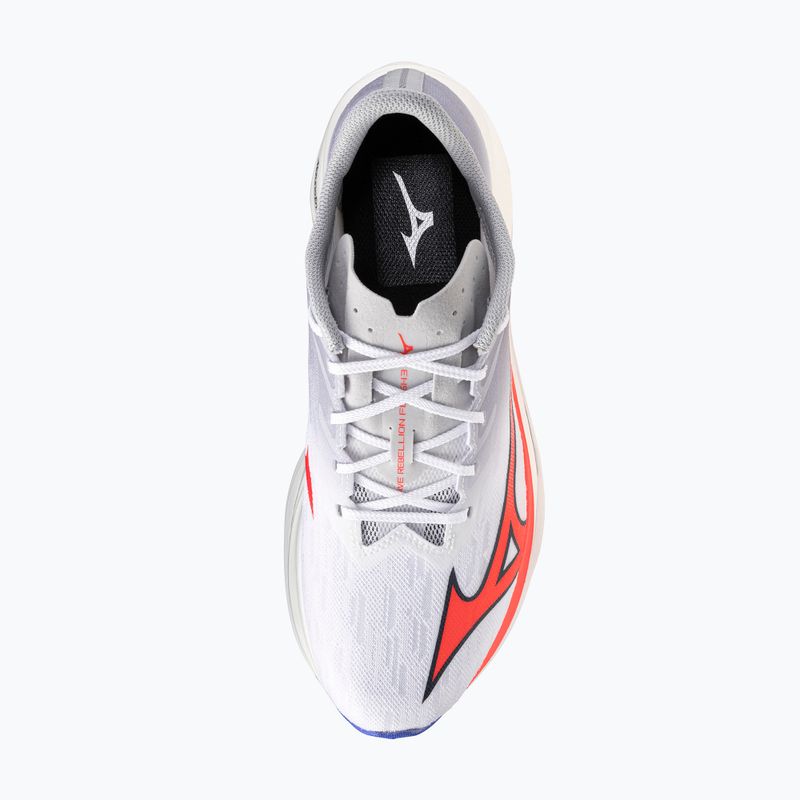 Scarpe da corsa da uomo Mizuno Wave Rebellion Flash 3 bianco/fiery coral 2/iris bloom 7