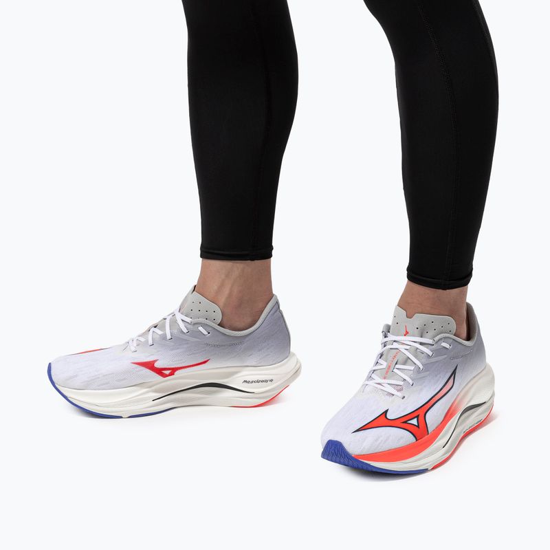 Scarpe da corsa da uomo Mizuno Wave Rebellion Flash 3 bianco/fiery coral 2/iris bloom 10
