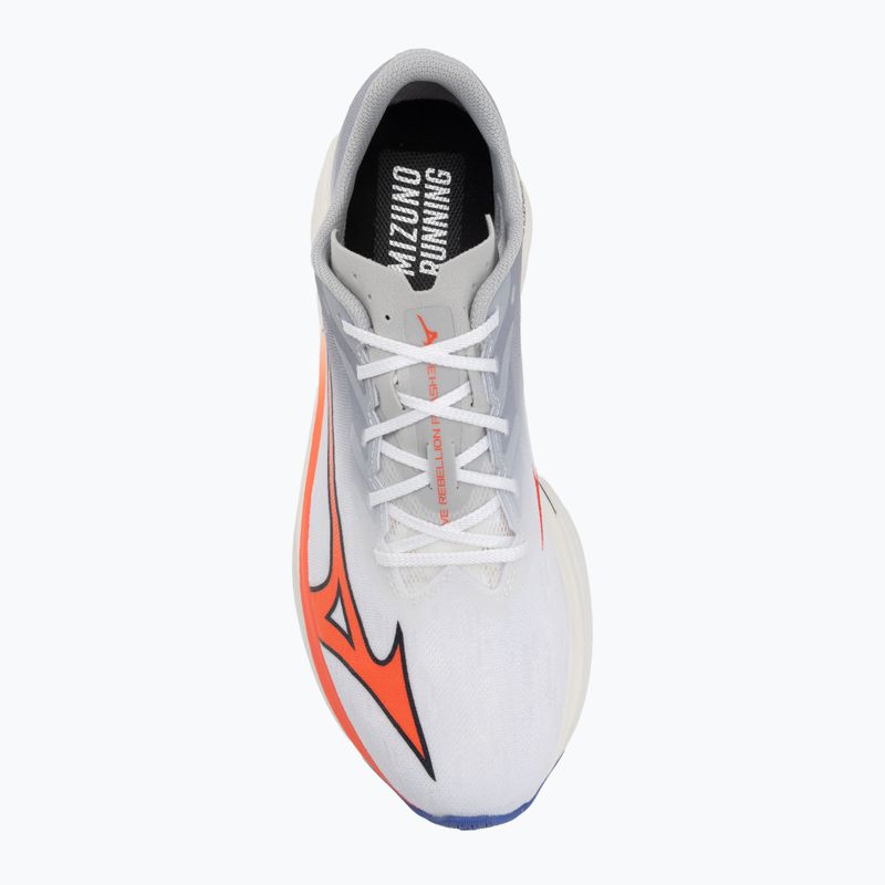 Scarpe da corsa da uomo Mizuno Wave Rebellion Flash 3 bianco/fiery coral 2/iris bloom 5