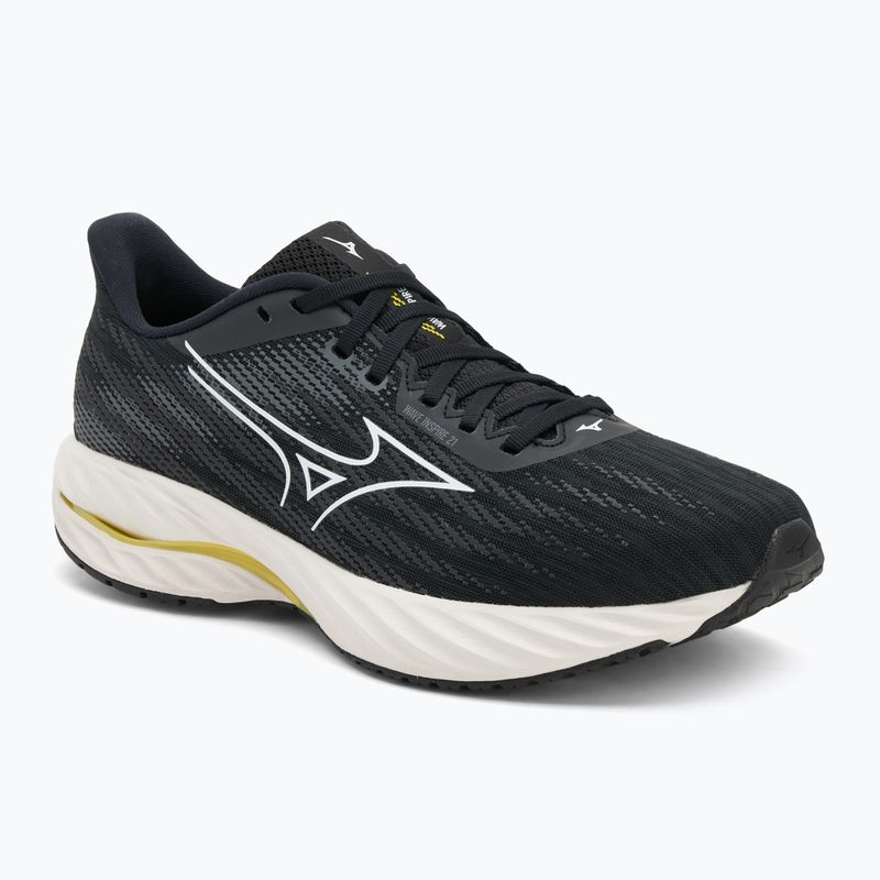 Scarpe da corsa da uomo Mizuno Wave Inspire 21 nero/bianco/giallo brillante