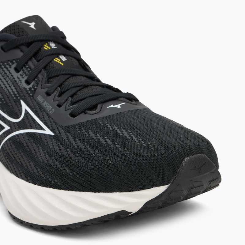 Scarpe da corsa da uomo Mizuno Wave Inspire 21 nero/bianco/giallo brillante 7