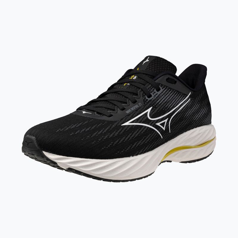 Scarpe da corsa da uomo Mizuno Wave Inspire 21 nero/bianco/giallo brillante 10