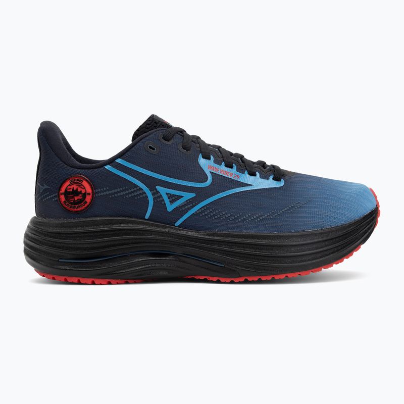 Mizuno Wave Rider 29 scarpa da corsa amsterdam nero/all aboard/alto rischio rosso 2