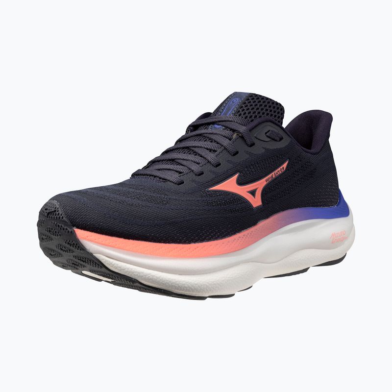 Scarpe da corsa da donna Mizuno Wave Sky 9 odyssey grey/striking coral/iris bloom 4