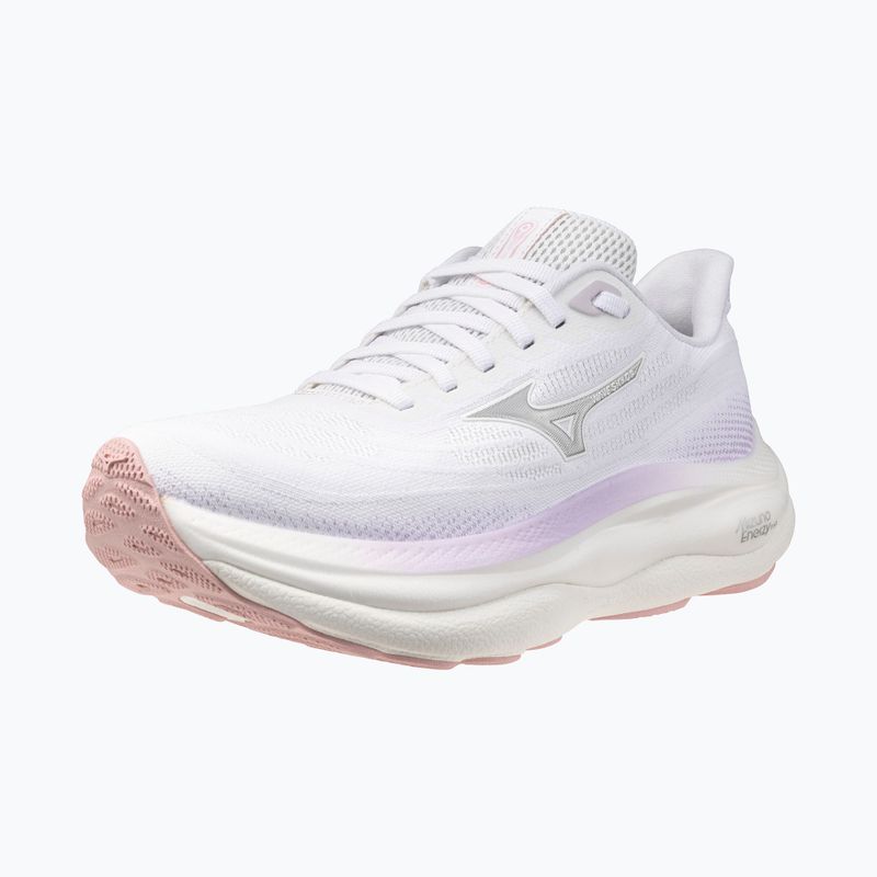 Scarpe da corsa da donna Mizuno Wave Sky 9 bianco/argento/orchidea petalo 3