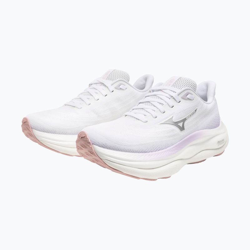 Scarpe da corsa da donna Mizuno Wave Sky 9 bianco/argento/orchidea petalo 8