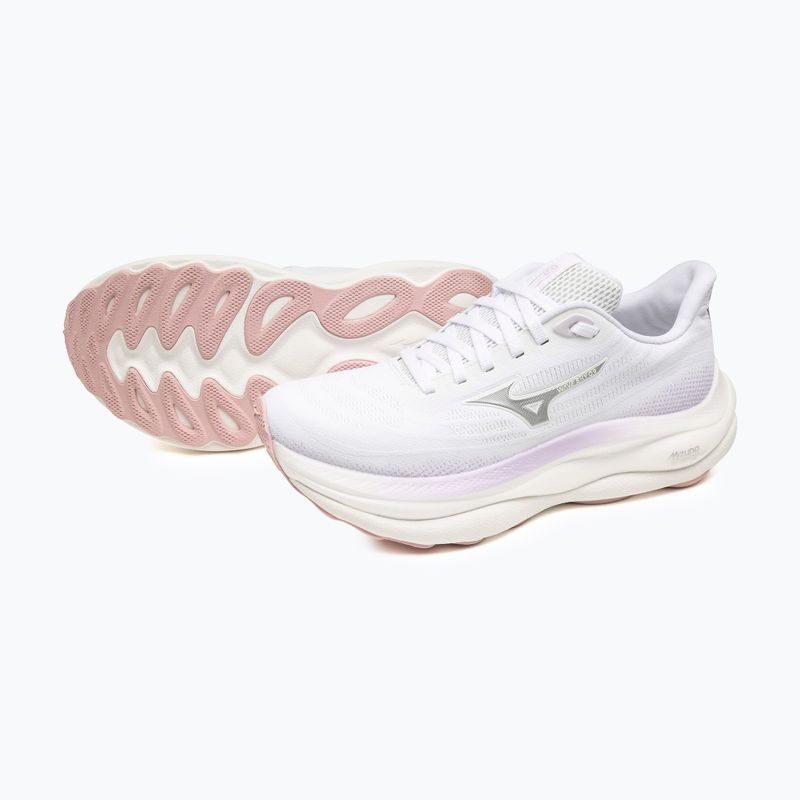 Scarpe da corsa da donna Mizuno Wave Sky 9 bianco/argento/orchidea petalo 9