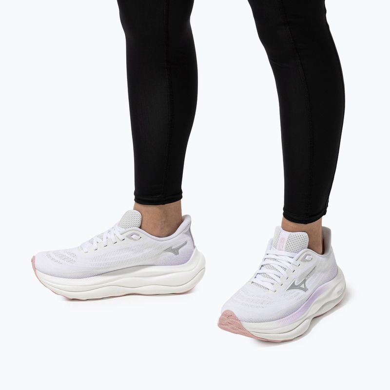 Scarpe da corsa da donna Mizuno Wave Sky 9 bianco/argento/orchidea petalo 10