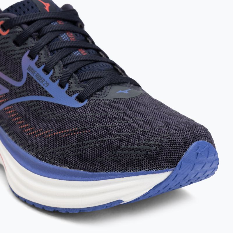 Scarpe da corsa da donna Mizuno Wave Rider 29 odyssey grigio/iris bloom/calypsocoral 7