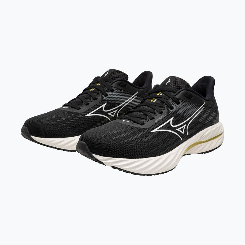 Scarpe da corsa da donna Mizuno Wave Inspire 21 nero/bianco/giallo brillante 8